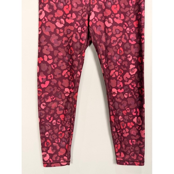 Athleta Elation 7/8 Tight Leopard Print Burgundy Pink Womens XL Workout Leggings - Picture 3 of 11